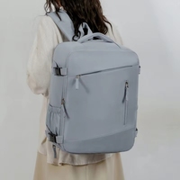 Mochila Minimalista de Tela Suave Expandible con Múltiples Bolsillos Frontales con Cremallera, Suministro de Fábrica OEM Personalizado, Bolso de Mano para Mujer para Fin de Semana