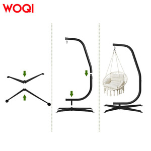 WOQI Columpio al aire libre Silla Soporte Colgante <span class=keywords><strong>Terraza</strong></span> Hamaca <span class=keywords><strong>para</strong></span> acampar y senderismo - Product Image 3