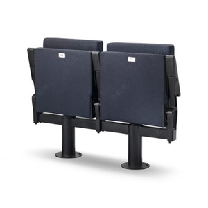 Manwa Expo Fabric <b>Padded</b> Retractable Stadium Seats Black With Handrails For School Auditorium Lecture Hall - Product Image 5