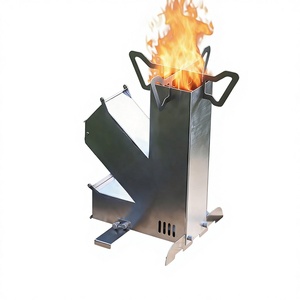 Réchaud pliant en acier inoxydable pour <span class=keywords><strong>camping</strong></span>, survie, cuisine de patio, bushcraft, brasero à bois - Product Image 3