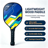 Ensemble de pickleball avec 2 raquettes et 2 balles, kit de raquettes de pickleball en bois de peuplier pour enfants, entraînement débutant, livraison directe d'usine
