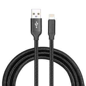 6FT 2 metros MFi certificado original nylon trenzado USB a 8pin C89/c189 chip cable para iPhone con marca PINYI o marca OEM
