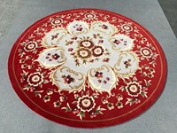 Tapis en nylon imprimé à la machine, forme ronde, haute qualité, rouge, pour salon, prix de gros, décoration intérieure, tapis épais