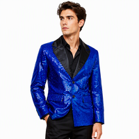 Blazer élégant à paillettes brillantes à un bouton, veste élégante pour les spectacles sur scène, les banquets de mariage et les fêtes