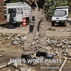 Men's Durable Polyester Work <strong>Pants</strong> Stretch Loose Fit Design for Plus Size Outdoor Labor Workwear - Product Image 4