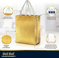 Sacs-cadeaux non tissés réutilisables de luxe, ensemble de couleurs mélangées avec sacs-cadeaux dorés en vrac-Poignées d'anniversaire Goodie et sacs de fête