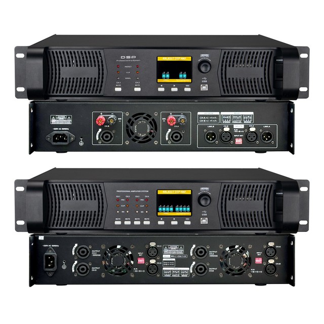 Professional Dsp Digital High-Power Four-Channel Metal Ac Stage Performance Power Amplifier