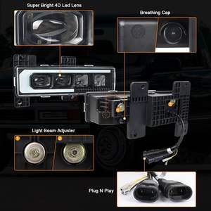 OVOVS Phares LED avec animation de démarrage DRL Clignotant séquentiel Hi/Low Beam pour <span class=keywords><strong>Chevy</strong></span> Suburban <span class=keywords><strong>Silverado</strong></span> 1988-1998 - Product Image 4