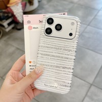 Coque de protection intégrale IMD à motif rayé pailleté pour iPhone 18 Pro Max, anti-rayures, ajustement parfait, échantillon