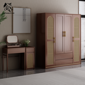 factory supply great price customized logo huge stock dropshipping armoire new design bedroom furniture wood rattan <b>wardrobe</b> - Product Image 6