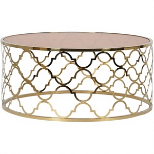 Table basse Gilded Cage en métal, table d'appoint, table de canapé, table d'appoint pour salon et balcon, table de lecture, mobilier de maison moderne, décoration durable - Product Image 1