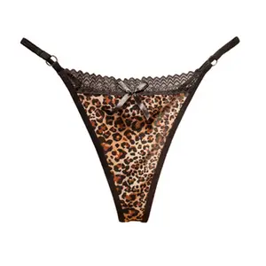 Hot sale leopard girls lingerie bikini swimwear seamless g-string Ladies panties thong CC892