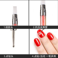 Produits chauds double pointe Silicone strass vernis à ongles sculpture stylo tête Art brosses manucure bricolage brosse pointillage outils