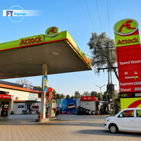 Panneau totem LED personnalisé pour station-service, éclairé, affichage des prix du carburant, signalisation extérieure en ACP aluminium pour l'image de marque des stations-service