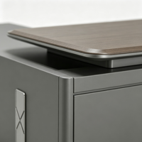 Bureau de direction moderne de luxe en gros avec plateau en bois, cadre métallique et armoire latérale – Mobilier de bureau commercial pour PDG et managers