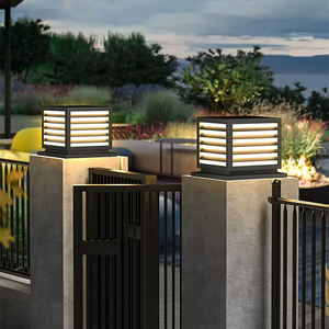 โคมไฟ LED กันน้ำ IP65สำหรับสวนเสา E27กลางแจ้งรั้วภูมิทัศน์สำหรับประตูลานโคมไฟเสากันแดด - Product Image 4