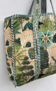 Bolso de Mano Acolchado de Algodón con Estampado de Bloques, Hecho a Mano, de Primera Calidad, para Uso Diario, Viajes y Compras - Product Image 4