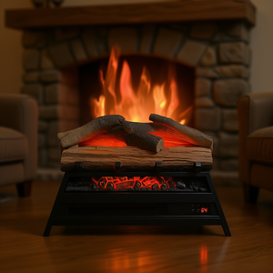 Chimenea Eléctrica Empotrable de 23 Pulgadas con Juego de Leños 3D, Calefactor Infrarrojo con Termostato Ajustable y Pantalla LED para Uso en Interiores - Product Image 2