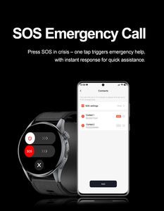 Montre connectée S200 avec pompe à air, tensiomètre, ECG, écran AMOLED, réponse aux appels, e-mail, NFC, appels Bluetooth, moniteur de santé, OS, IP66 - Product Image 3