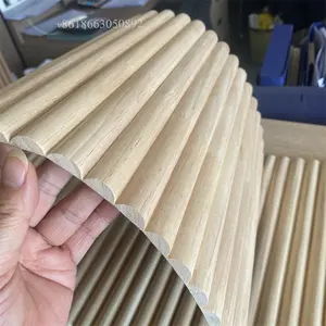 Panel de pared MDF estriado flexible de chapa de madera maciza semicircular flexible