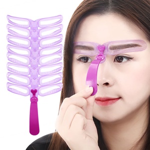 Best Selling Plastic Handheld <b>Eyebrow</b> Card and Full Set of 8 Three-dimensional <b>Stencils</b> for Ladies Beginners - Product Image 1