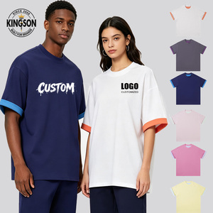เสื้อยืดเปล่าสองชั้นสองสี ขายส่ง สำหรับผู้ชาย ผู้หญิง ยูนิเซ็กซ์ ทรงโอเวอร์ไซส์ เนื้อผ้านุ่มเย็นสบาย น้ำหนัก 280 กรัม เสื้อยืดแบบหนา รับสั่งทำ - Product Image 1