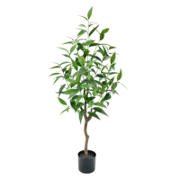 Arbre d'eucalyptus artificiel en plastique de 1,2 m (6 pieds) de long, feuilles écologiques, plante verte pour intérieur, maison, mariage, café, restaurant - Vente en gros