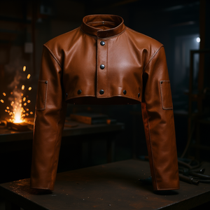 Cape de soudage en cuir, taille XXL, résistante à la chaleur, pour la protection des mains et des bras - Product Image 2