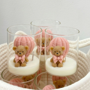 LANJO Cute Bow Tie Teddy Bear Hot Air <b>Balloon</b> <b>Custom</b> Logo Scented Candle for Birthday Gift Home Decor Ornament Party Favor - Product Image 4