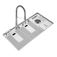 Nouveau produit 2025 – Évier de cuisine intelligent fait main avec poubelle automatique à levage et abaissement, en acier inoxydable intelligent