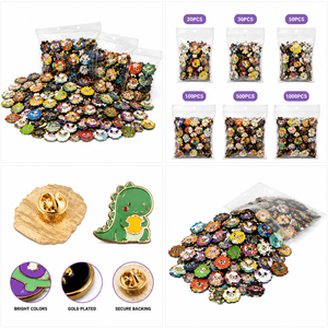 Pin Enamel Misteri Grosir Kotak Acak Tema Kartun Campuran Pin Lencana Logam Grosir - Product Image 4