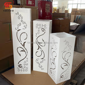 Socle de présentation en acrylique blanc moderne lisse, colonne, cylindre, piédestal, centre de table de mariage, socle - Product Image 5