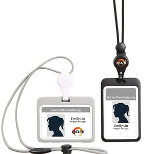 <span class=keywords><strong>Porte</strong></span>-<span class=keywords><strong>badge</strong></span> <span class=keywords><strong>transparent</strong></span> double face extensible avec cordon pour carte d'identité - Product Image 4