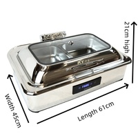 Réchaud électrique en acier inoxydable 9L, plats chauffants, réchaud de buffet, service de traiteur d'hôtel, personnalisation de la température, 440W