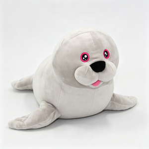 Peluche personnalisable mignonne et dodue de phoque gris, jouet en peluche doux, animal marin kawaii, oreiller à câliner, cadeau d'Halloween pour enfants - Product Image 3