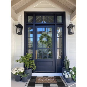 <span class=keywords><strong>Porta</strong></span> d'Ingresso Pivotante Contemporanea in Legno Massello <span class=keywords><strong>con</strong></span> Luci Laterali, Finestra Superiore e Guarnizione Resistente alle Intemperie - Product Image 1
