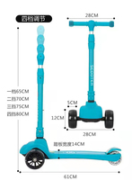 Tricycle pour enfants à 3 roues réglable avec grandes roues LED clignotantes, trottinette pliable pour enfants, jouet à roulettes, vente en gros