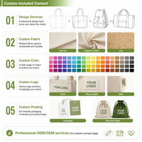 Grand sac fourre-tout en toile de coton brodé sur mesure, sac de shopping fait main, sacs fourre-tout réutilisables pour hommes avec fermeture éclair et poches