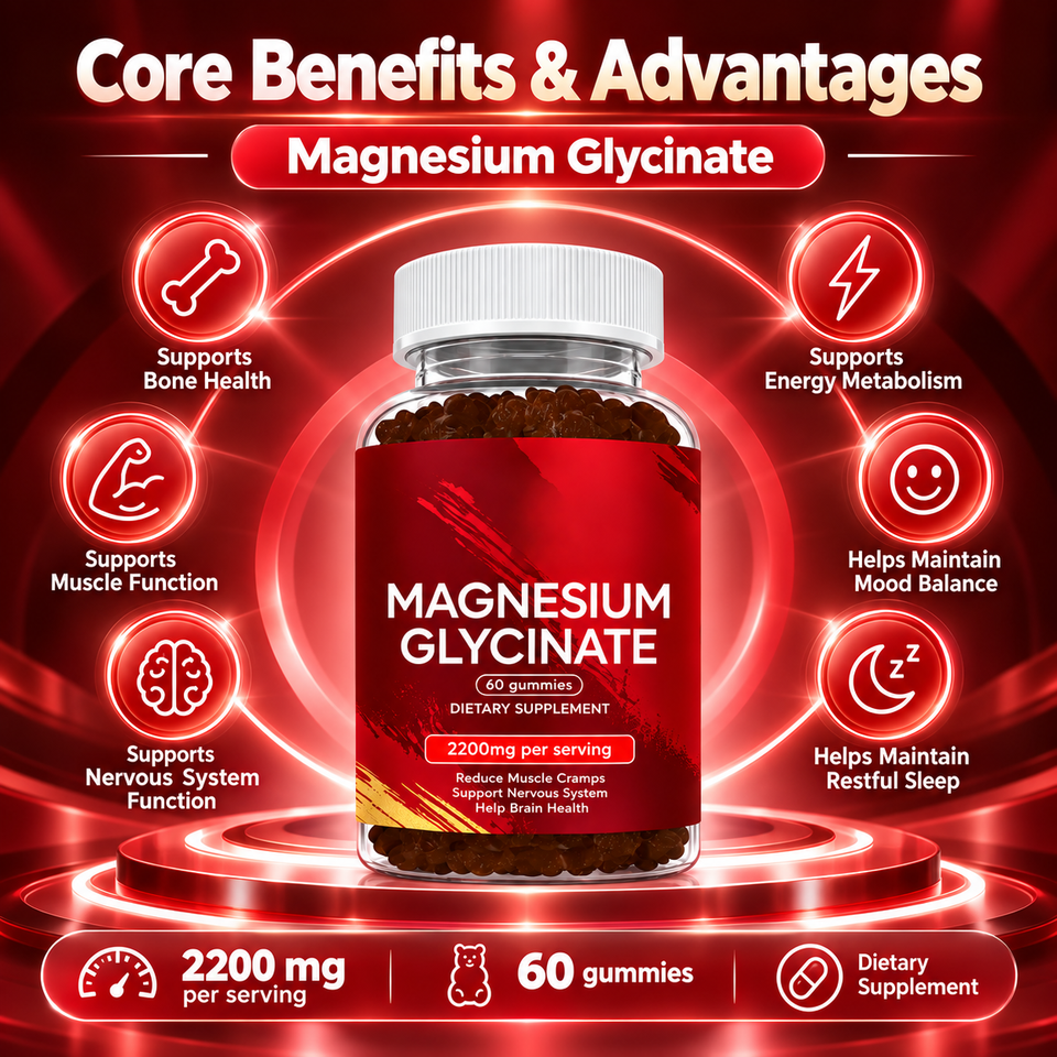 Magnesium Glycinate Gummies Dietary Supplement OEM Private Label 60 ...