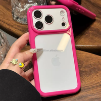 Coque de téléphone transparente en TPU couleur bonbon pour iPhone 17 16 15 14 13 avec grande fenêtre de protection de l'appareil photo – Vente en gros