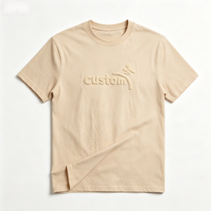 T-shirt pour homme en coton 100% pré-rétréci avec logo floqué personnalisé, décontracté, respirant, à manches courtes, tricoté - Product Image 5
