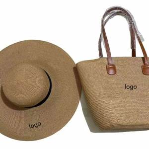 Wholesale Women Summer Dress Embroidery Letters Logo Handbag and <b>Hat</b> with Custom Logo - Product Image 5