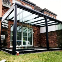 Véranda en verre pour patio toutes saisons, véranda en aluminium, maison en verre pour l'extérieur, style européen