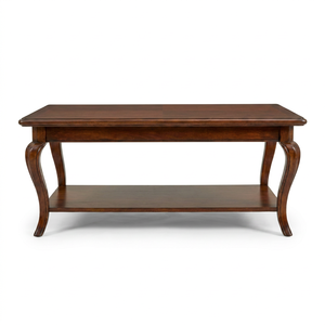 Traditional Farmhouse Wood Coffee <b>Table</b> with <b>Storage</b> Shelf Movable <b>Side</b> <b>Table</b> for Living Room Furniture - Product Image 1