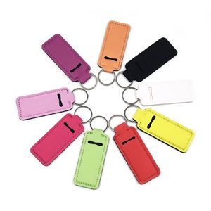 Llavero de neopreno personalizado para lápiz labial, funda para bálsamo labial, bolsa con correa de muñeca, anillo metálico, regalo promocional impreso - Product Image 2