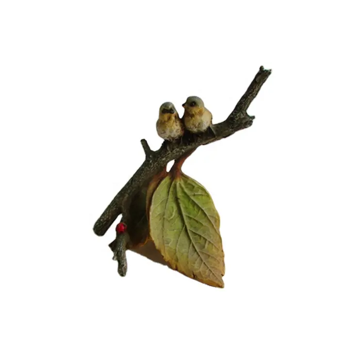 ED8317A Garden Decor Funny Birds on branch Figurines Resin Craft Gift Souvenir Desktop Decor