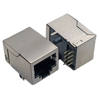YBO S8125-8P8C soket 8P8C RJ45 Jack betina cangkang tembaga 8-Pin dengan konektor Ethernet dengan antarmuka kabel 8-Pin