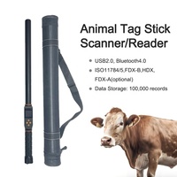 Lecteur RFID pour animaux, étanche IP67, FDX-B HDX ISO11784/5, scanner portable, lecteur d'étiquettes RFID pour bovins, chèvres, poissons avec SDK
