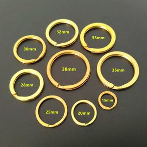 Massieve messing gespleten sleutelring metalen sleutelhanger onderdeel verbindingsringen 15mm 20mm 25mm 28mm 30mm 35mm 38mm - Product Image 2