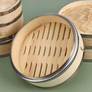 Babybear Écologique Bambou Alimentaire Vapeur Panier Ensemble Mini Boulette DimSum Cuisinière 3L Capacité 2 Couches En Gros - Product Image 4